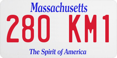 MA license plate 280KM1