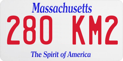 MA license plate 280KM2