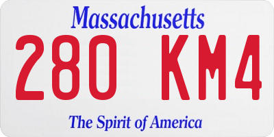 MA license plate 280KM4