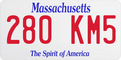 MA license plate 280KM5