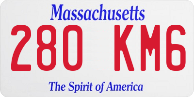 MA license plate 280KM6