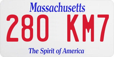 MA license plate 280KM7