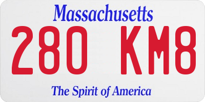 MA license plate 280KM8