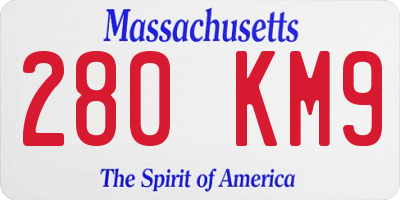 MA license plate 280KM9