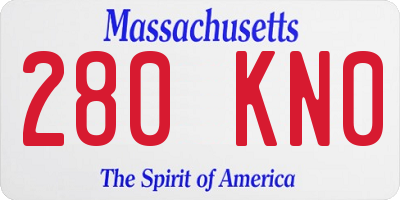 MA license plate 280KN0