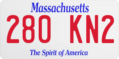 MA license plate 280KN2