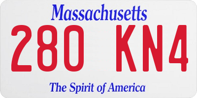 MA license plate 280KN4