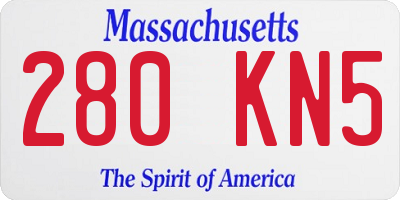 MA license plate 280KN5