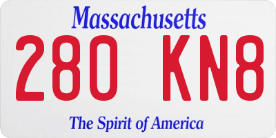 MA license plate 280KN8