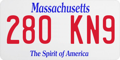 MA license plate 280KN9