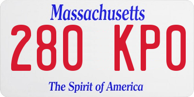 MA license plate 280KP0