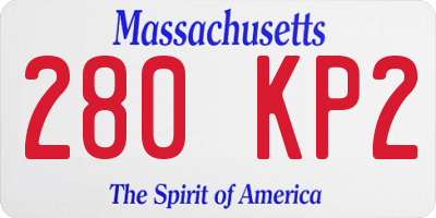 MA license plate 280KP2
