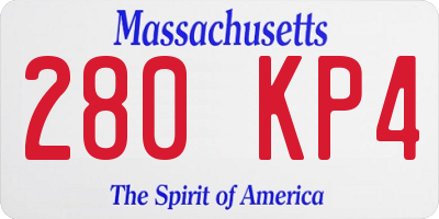 MA license plate 280KP4