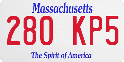 MA license plate 280KP5
