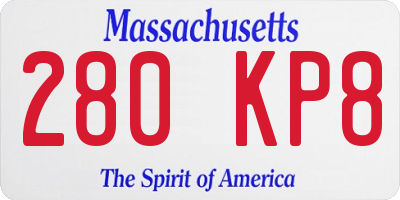 MA license plate 280KP8