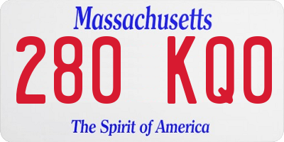 MA license plate 280KQ0