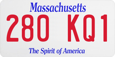 MA license plate 280KQ1