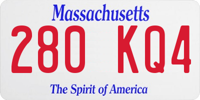 MA license plate 280KQ4