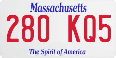MA license plate 280KQ5