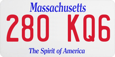 MA license plate 280KQ6