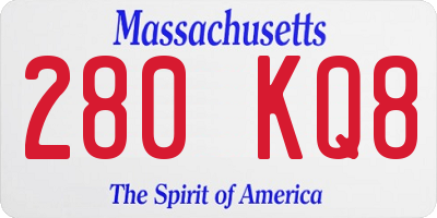 MA license plate 280KQ8
