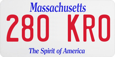 MA license plate 280KR0