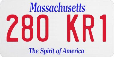 MA license plate 280KR1