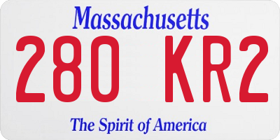 MA license plate 280KR2
