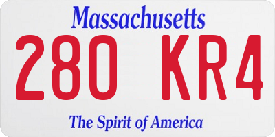 MA license plate 280KR4