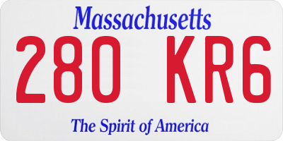 MA license plate 280KR6