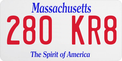 MA license plate 280KR8