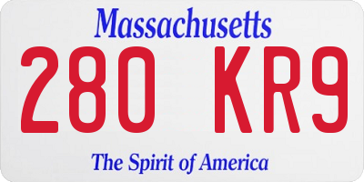 MA license plate 280KR9