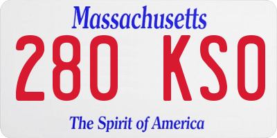MA license plate 280KS0
