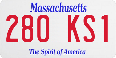 MA license plate 280KS1