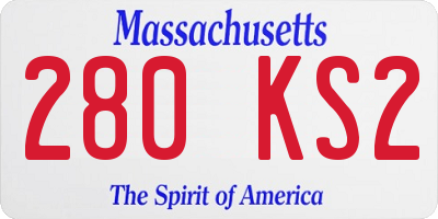 MA license plate 280KS2