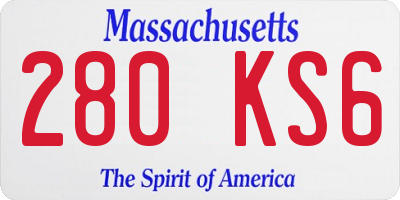MA license plate 280KS6