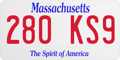MA license plate 280KS9