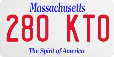 MA license plate 280KT0