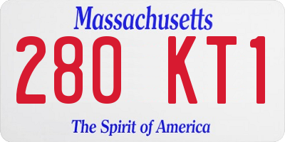 MA license plate 280KT1