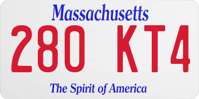 MA license plate 280KT4