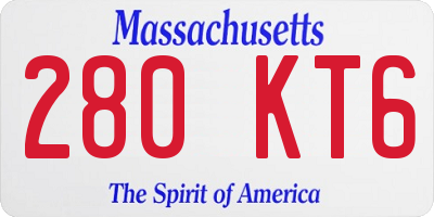 MA license plate 280KT6