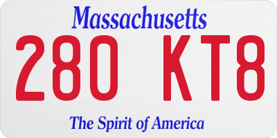 MA license plate 280KT8