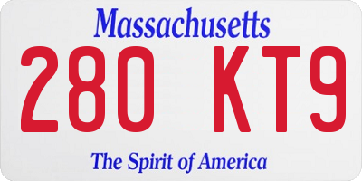 MA license plate 280KT9