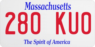 MA license plate 280KU0