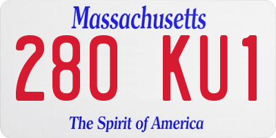 MA license plate 280KU1