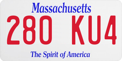 MA license plate 280KU4