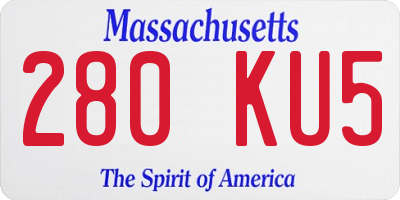 MA license plate 280KU5