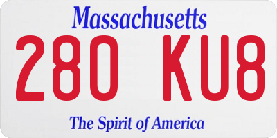 MA license plate 280KU8