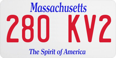 MA license plate 280KV2