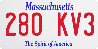 MA license plate 280KV3